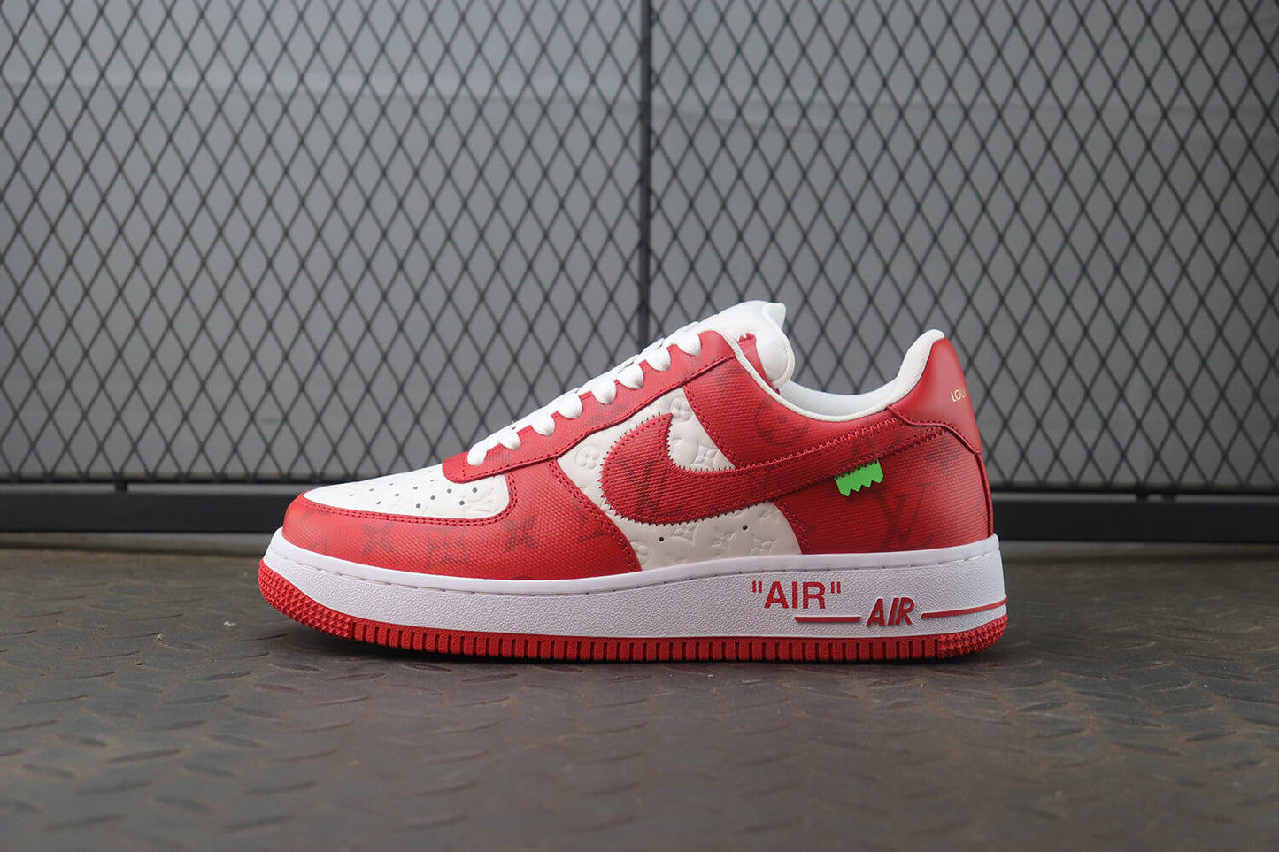 Louis Vuitton X Air Force 1 Low Red White Sneakers