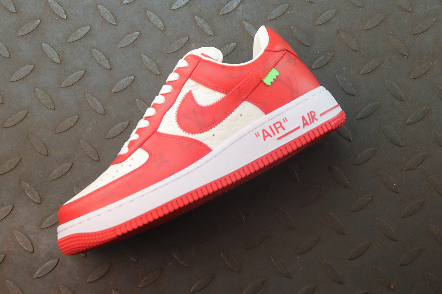 Louis Vuitton X Air Force 1 Low Red White Sneakers