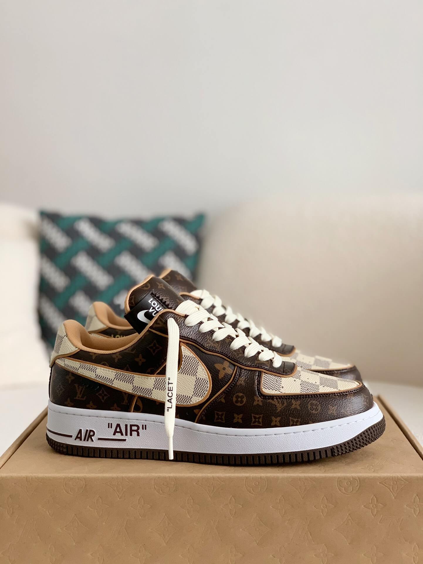 Louis Vuitton X Air Force 1 Low Trainer Brown Monogram Sneakers Hollo Shoe