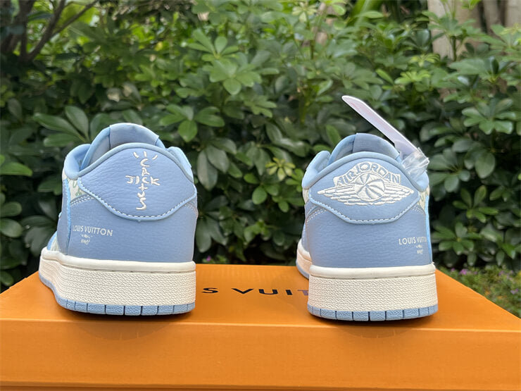 Louis Vuitton x Nike Air Jordan 1 Low Blue White Sneaker