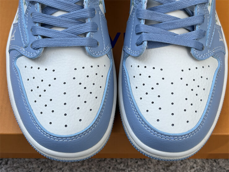 Louis Vuitton x Nike Air Jordan 1 Low Blue White Sneaker