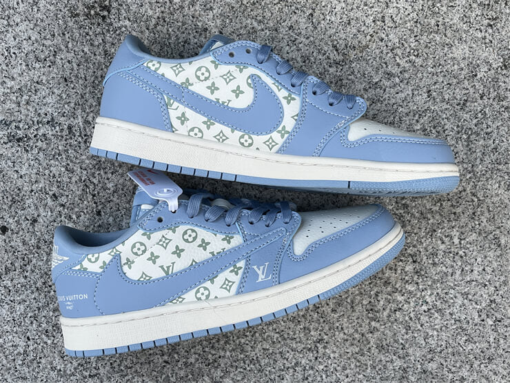 Louis Vuitton x Nike Air Jordan 1 Low Blue White Sneaker