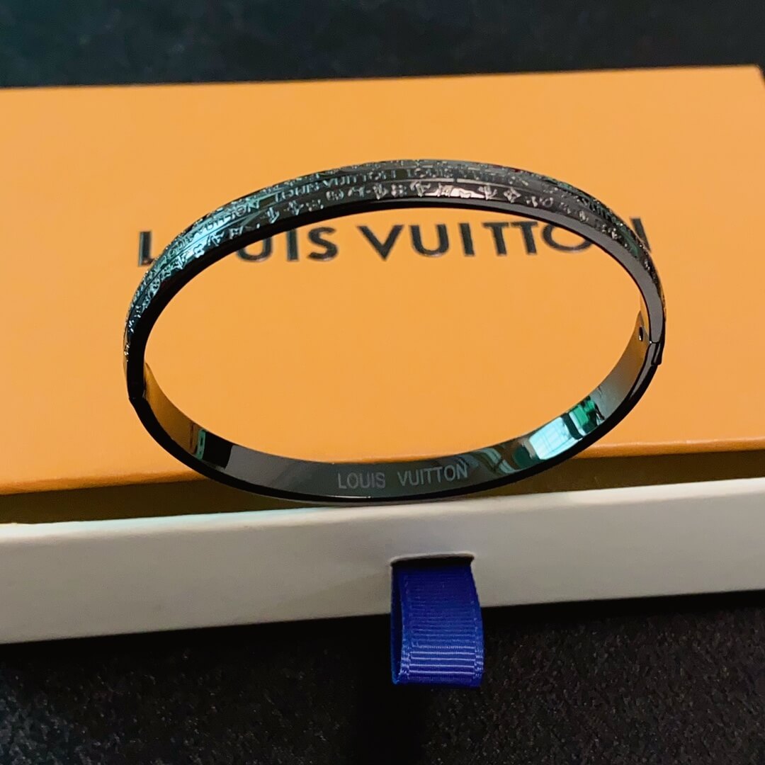 Louis Vuitton Nanogram Cuff Black Bracelet