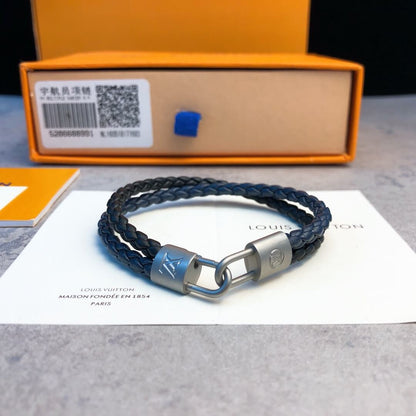 Louis Vuitton LV Double Wrap Leather Bracelet