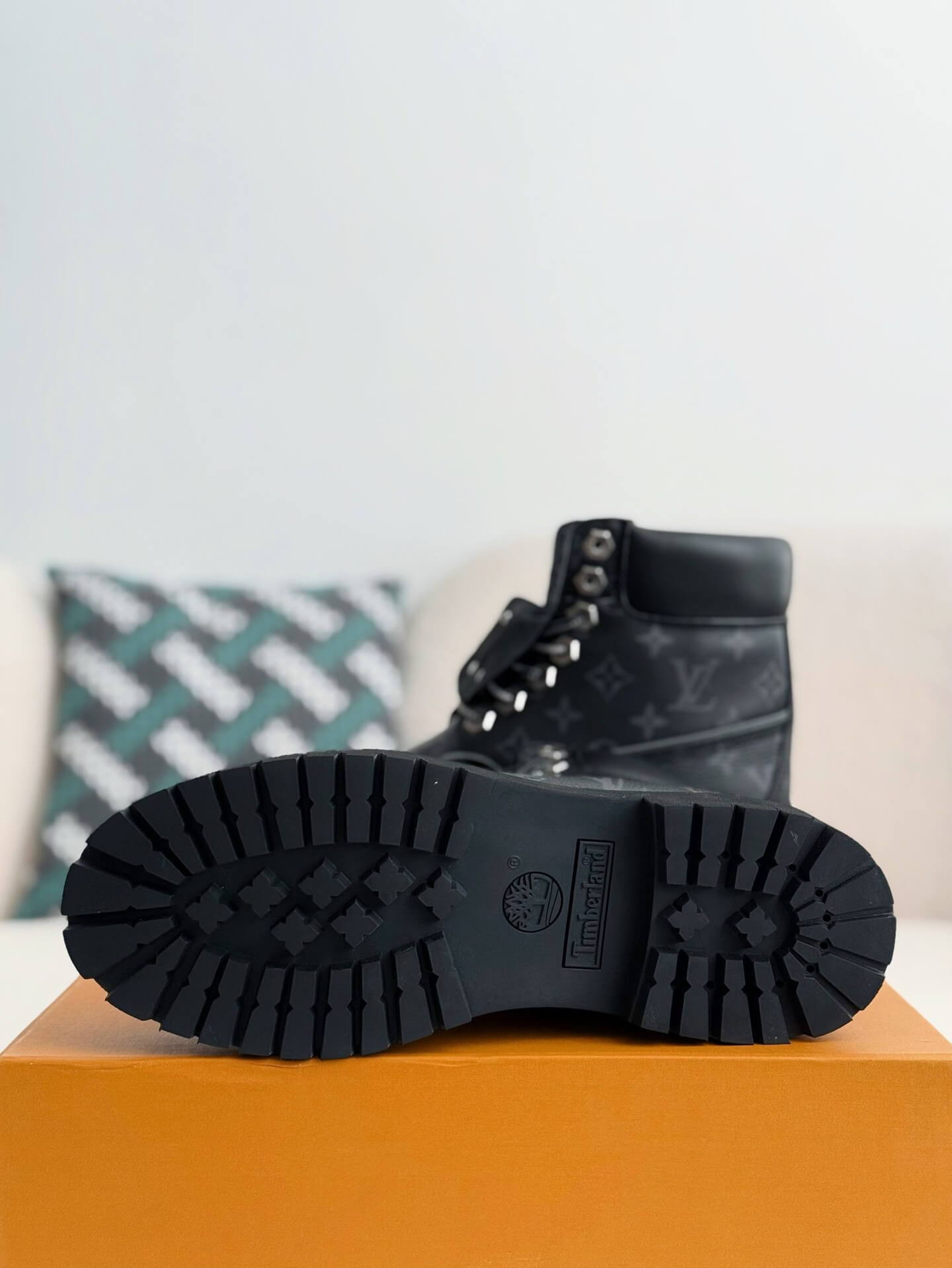 Louis Vuitton LV x Timberland 6-Inch Ankle Black Leather Boot