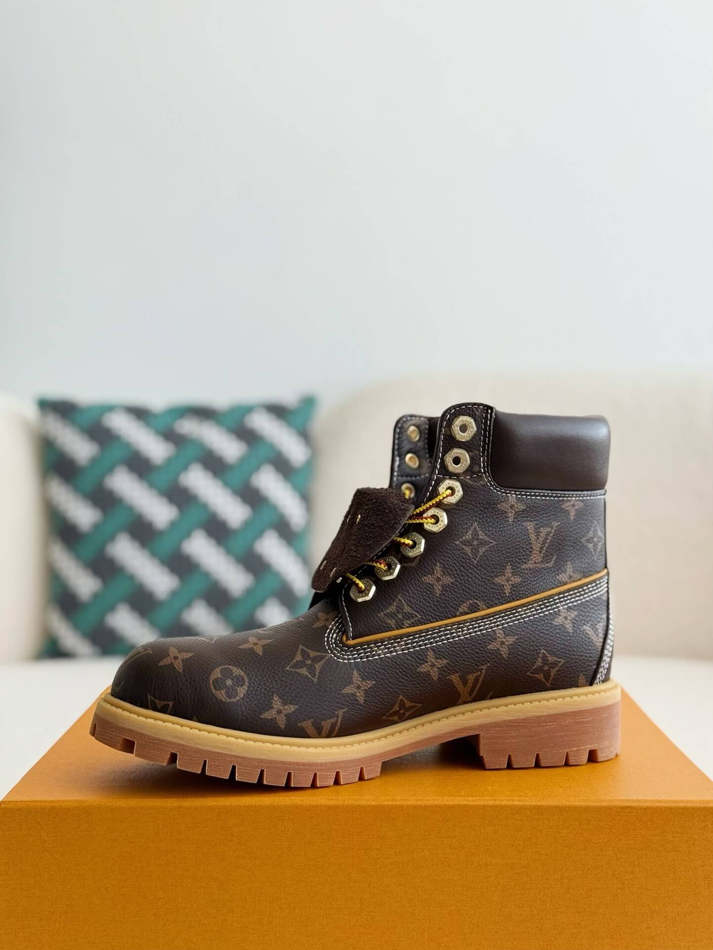 Louis Vuitton x Timberland Monogram Brown 6 Inch Ankle Boot Hollo Shoe