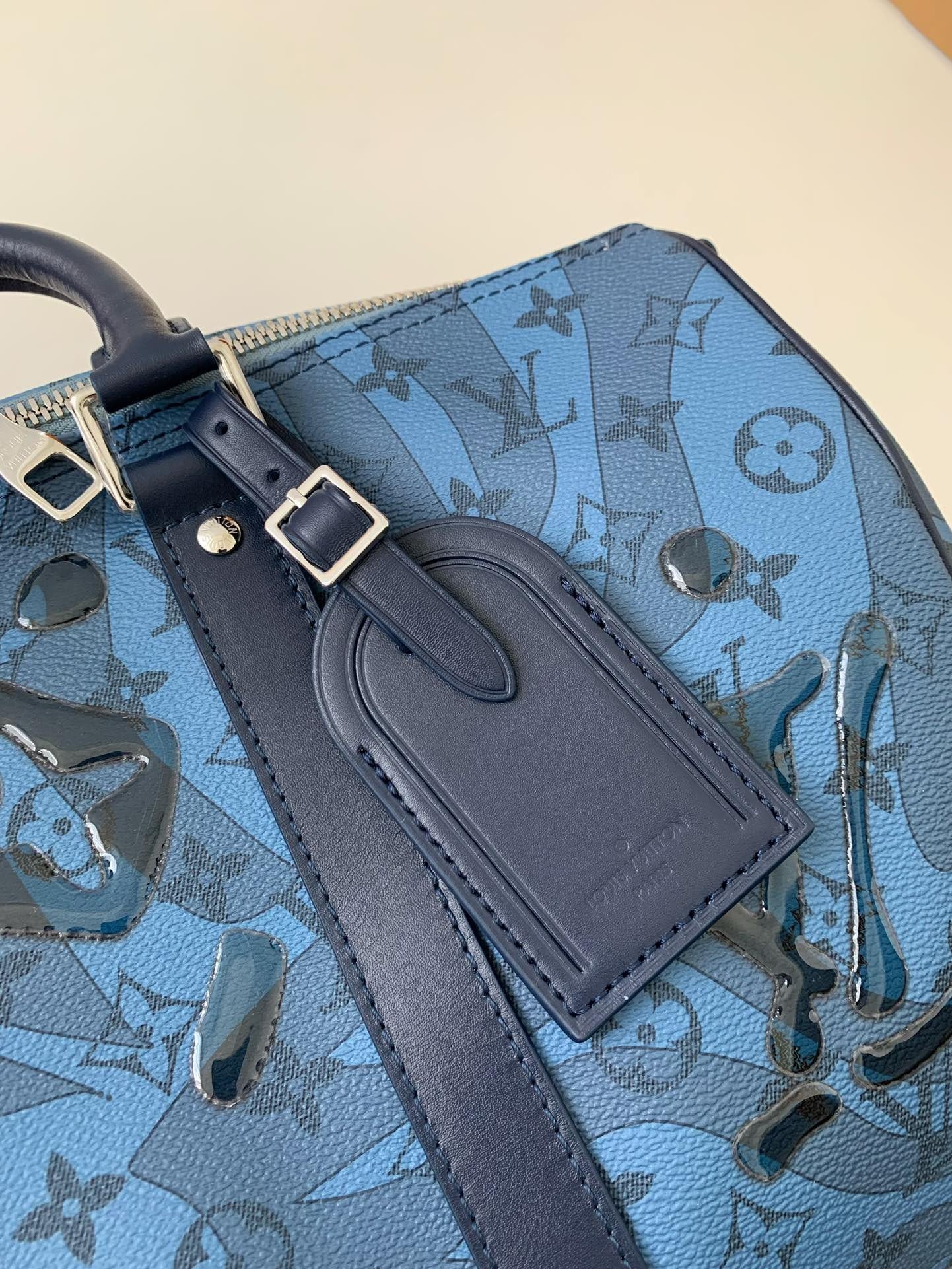 Louis Vuitton Keepall Bandoulière 25 Monogram Canvas (Blue Embellished Edition)