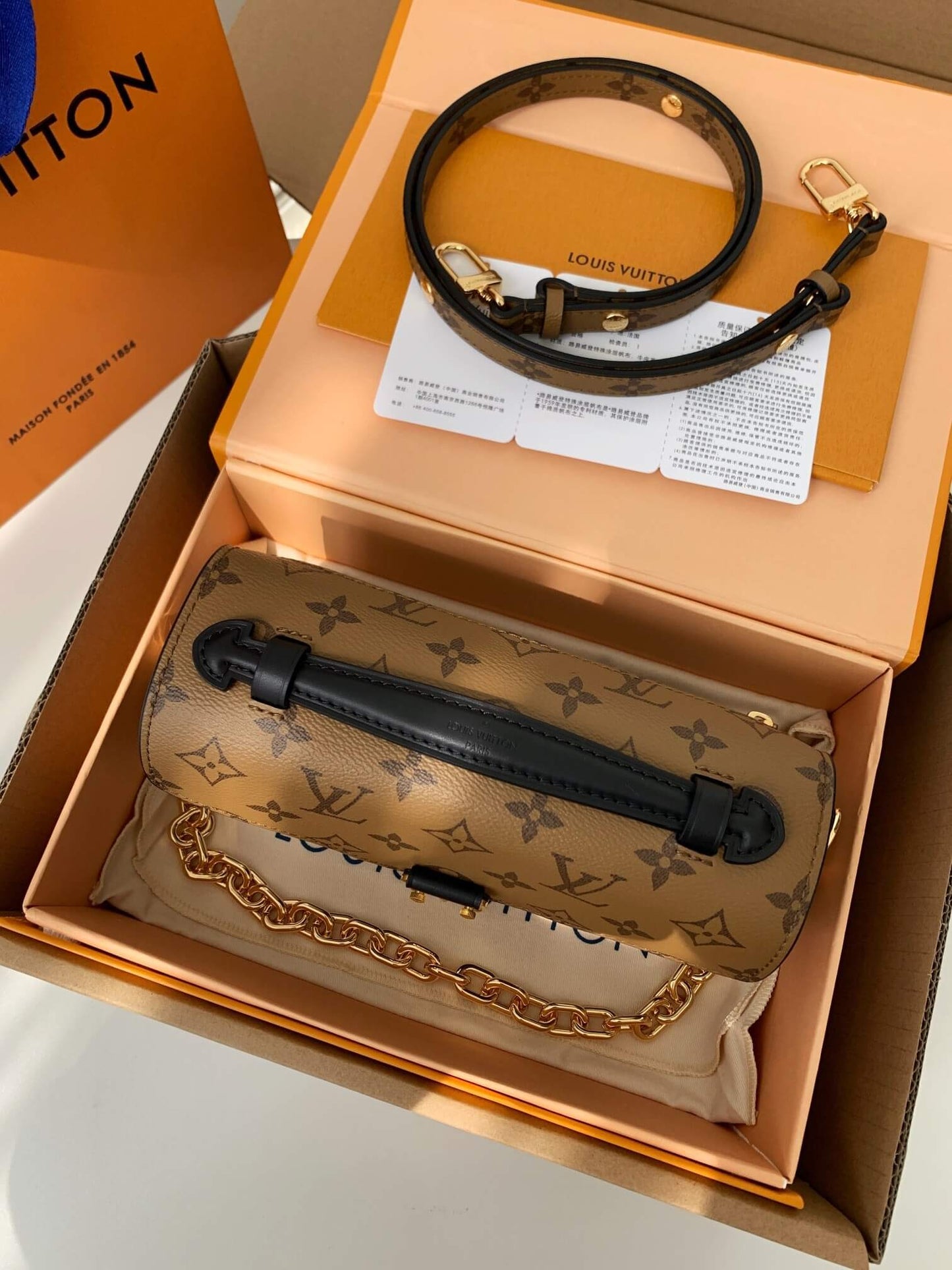 Louis Vuitton LV Bicolour Pochette Métis Monogram Reverse Handbag