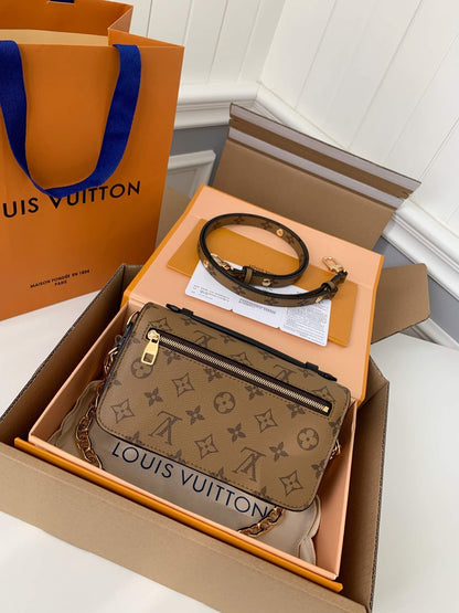 Louis Vuitton LV Bicolour Pochette Métis Monogram Reverse Handbag