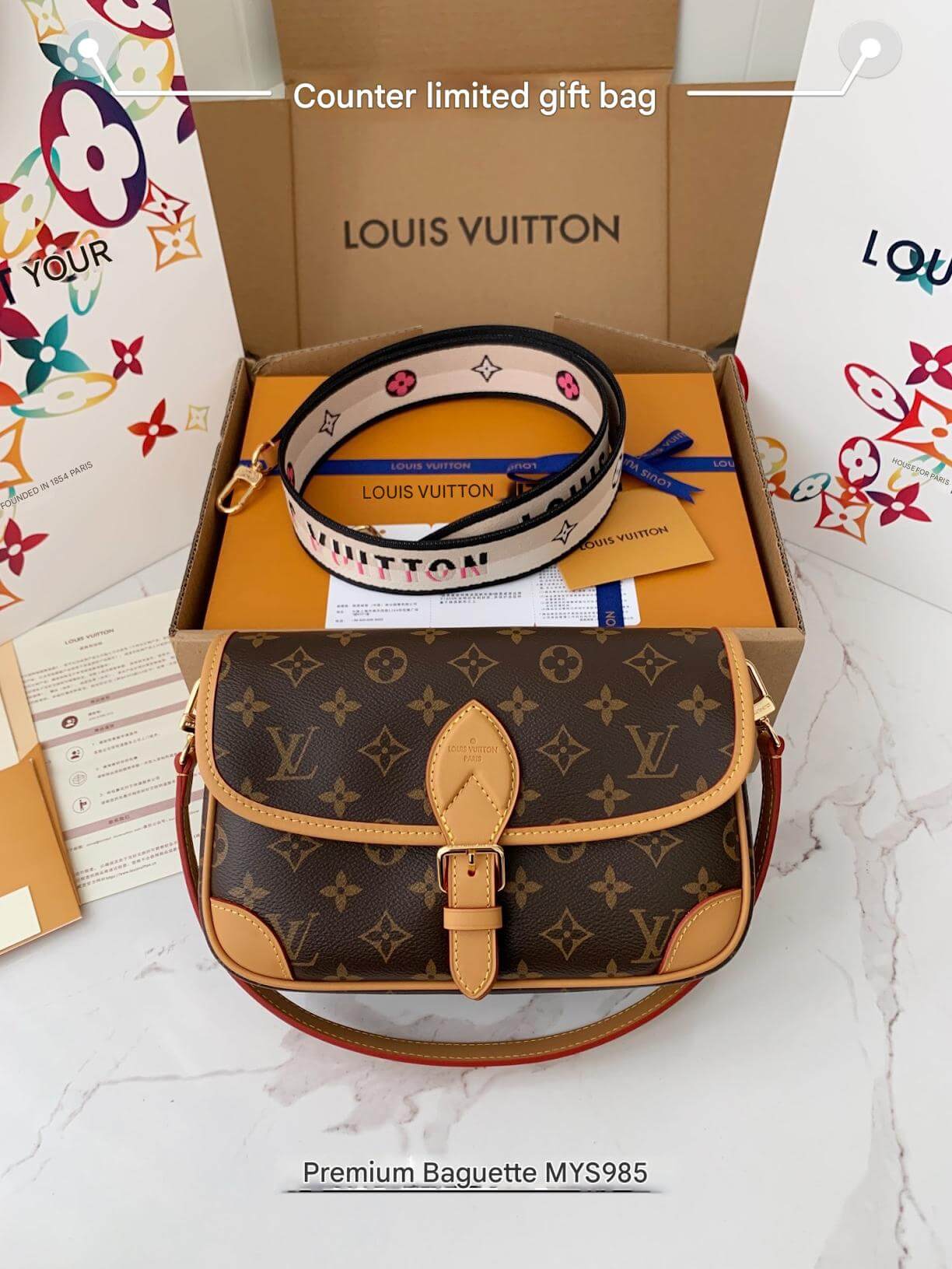 Louis Vuitton LV Brown Monogram Diane Satchel Shoulder Bag