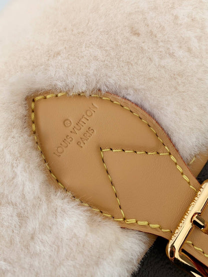 Louis Vuitton Monogram Canvas Shearling Cozygram Diane Shoulder Bag