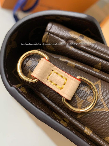 Louis Vuitton LV Brown Pochette Métis East West Monogram Canvas Bag