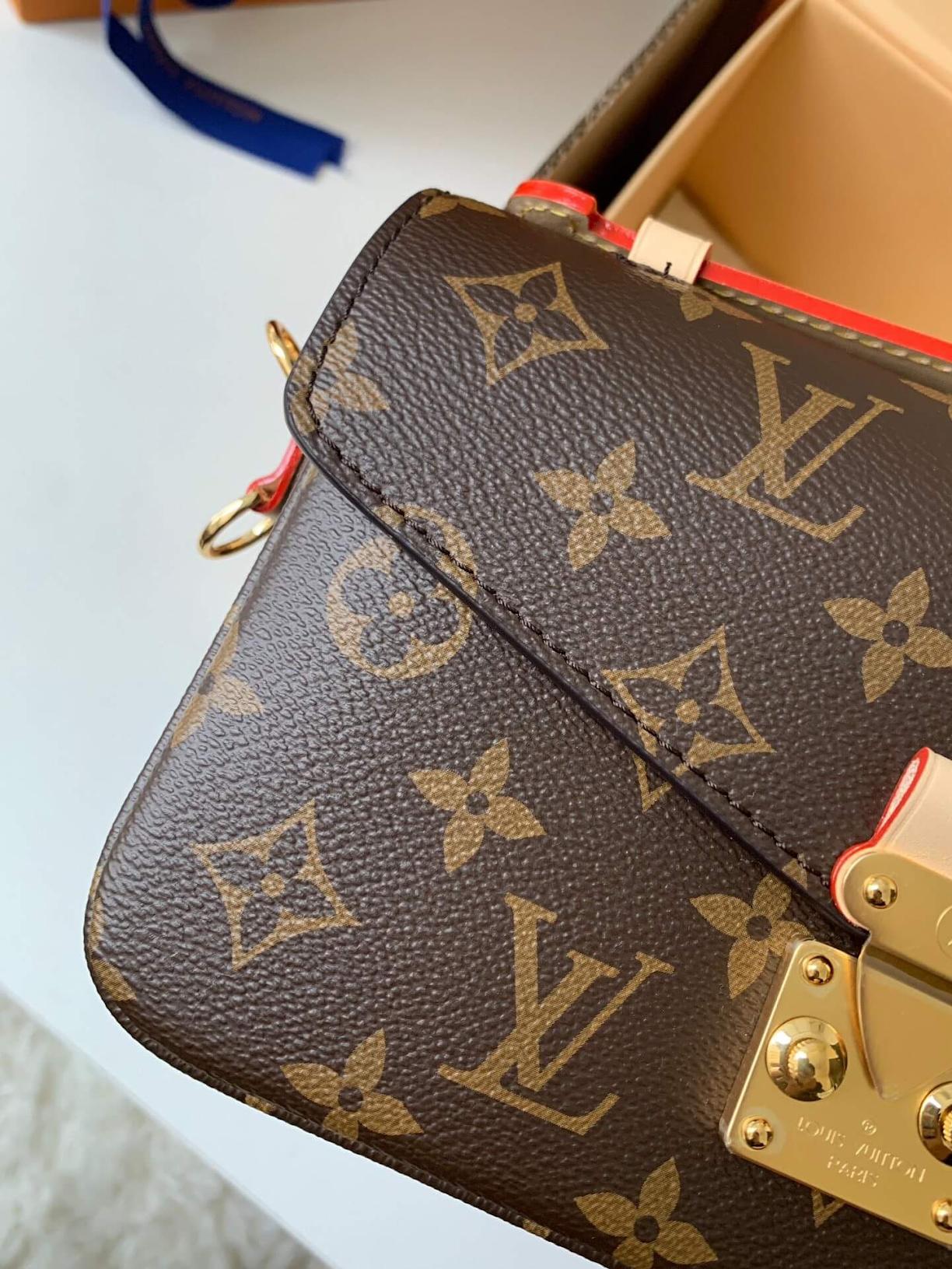 Louis Vuitton ボストンバッグ MB1001 Louis Vuitton LV Brown Pochette Métis East West Monogram Canvas