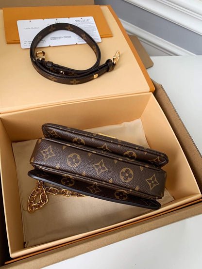 Louis Vuitton LV Brown Pochette Métis East West Monogram Canvas Bag