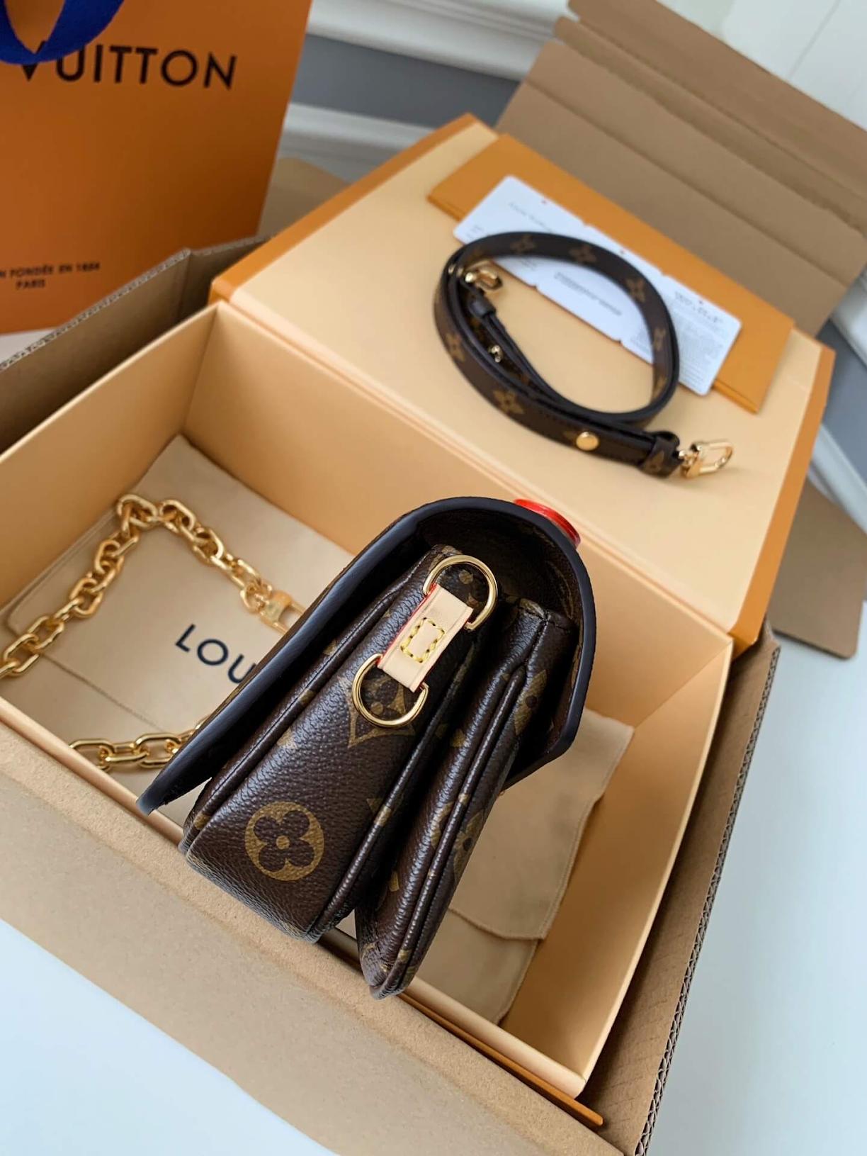 Louis Vuitton LV Brown Pochette Métis East West Monogram Canvas