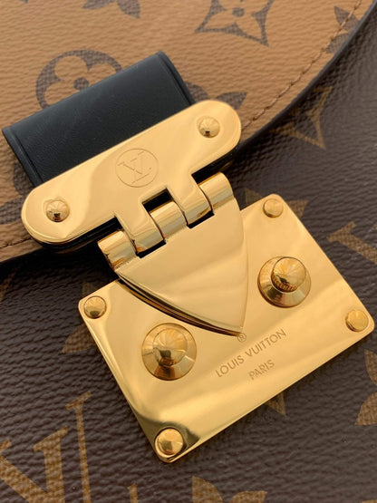 Louis Vuitton LV Brown Tilsitt Handbag in Monogram and Monogram Reverse Coated Canvas