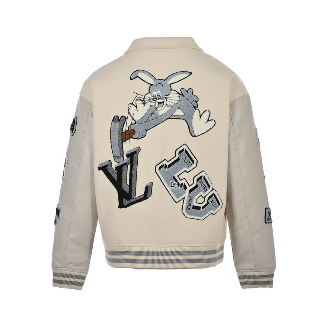 Louis Vuitton Multi-Patch Mixed Custom Leather Varsity Blouson Jacket