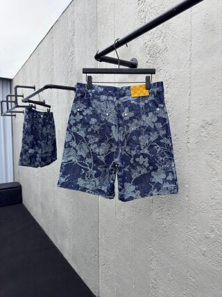 Louis Vuitton Monogram Foliage Jacquard Denim Shorts 'Indigo'