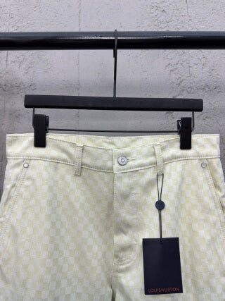 Louis Vuitton Multicolor Damier Gradient Jacquard Denim Cargo Trousers