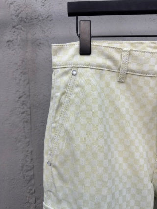 Louis Vuitton Multicolor Damier Gradient Jacquard Denim Cargo Trousers