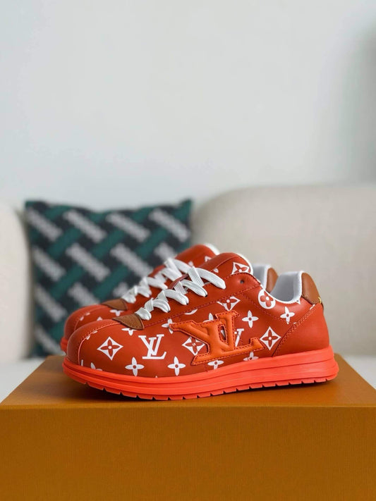 Orange L V Monogram ButterSoft Sneakers