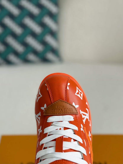 Orange L V Monogram ButterSoft Sneakers