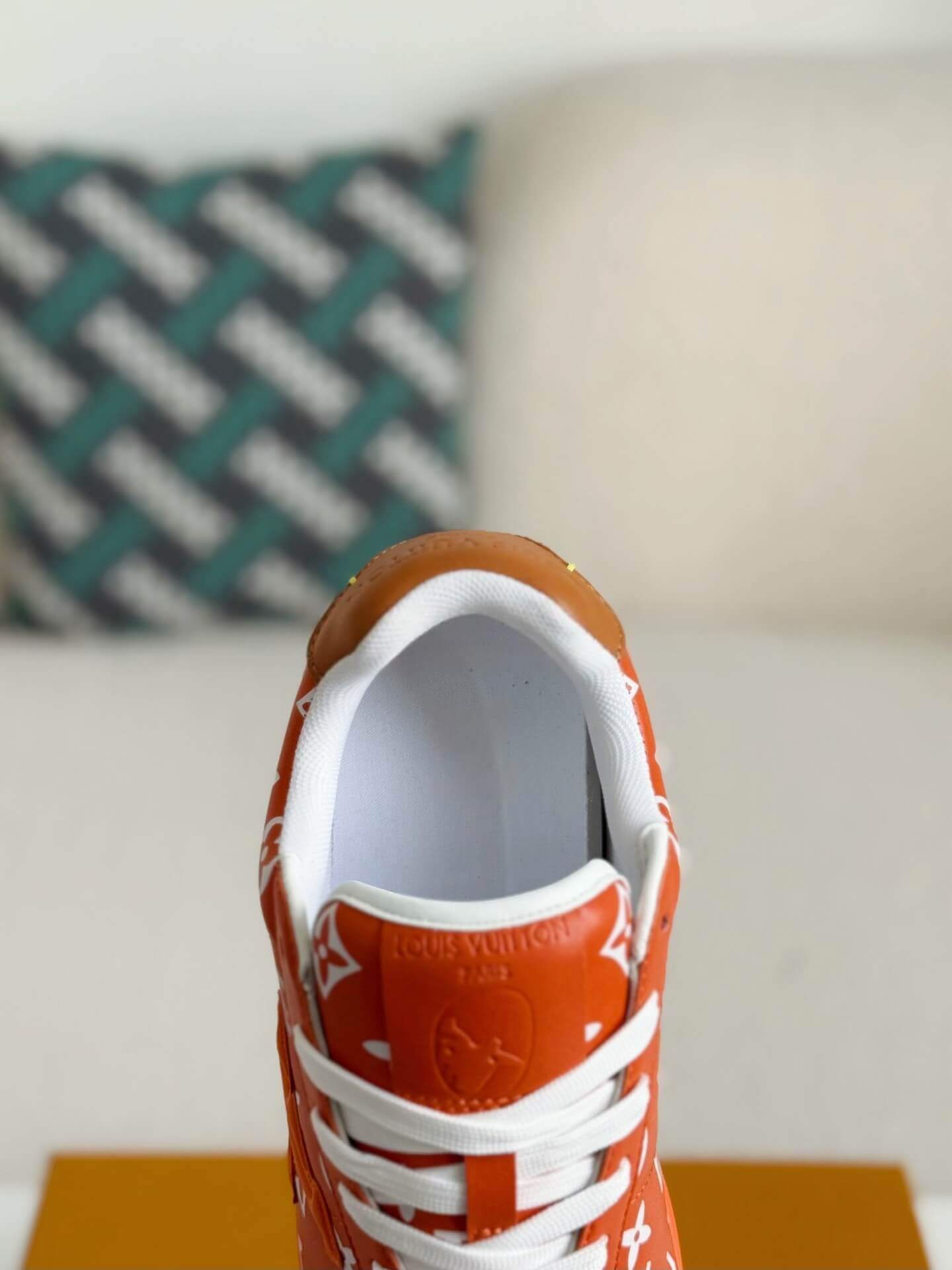 Orange L V Monogram ButterSoft Sneakers