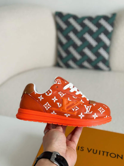 Orange L V Monogram ButterSoft Sneakers