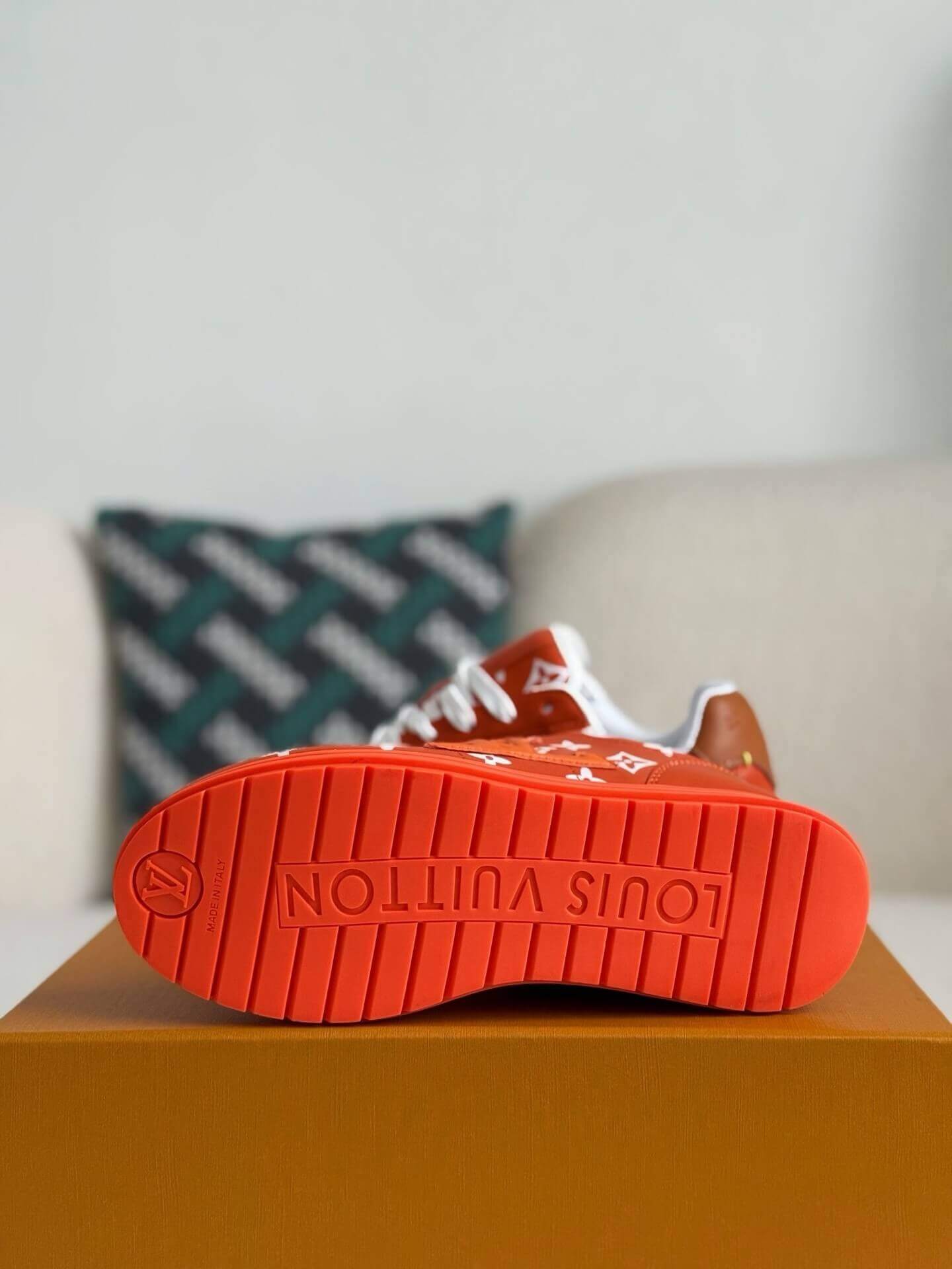 Orange L V Monogram ButterSoft Sneakers