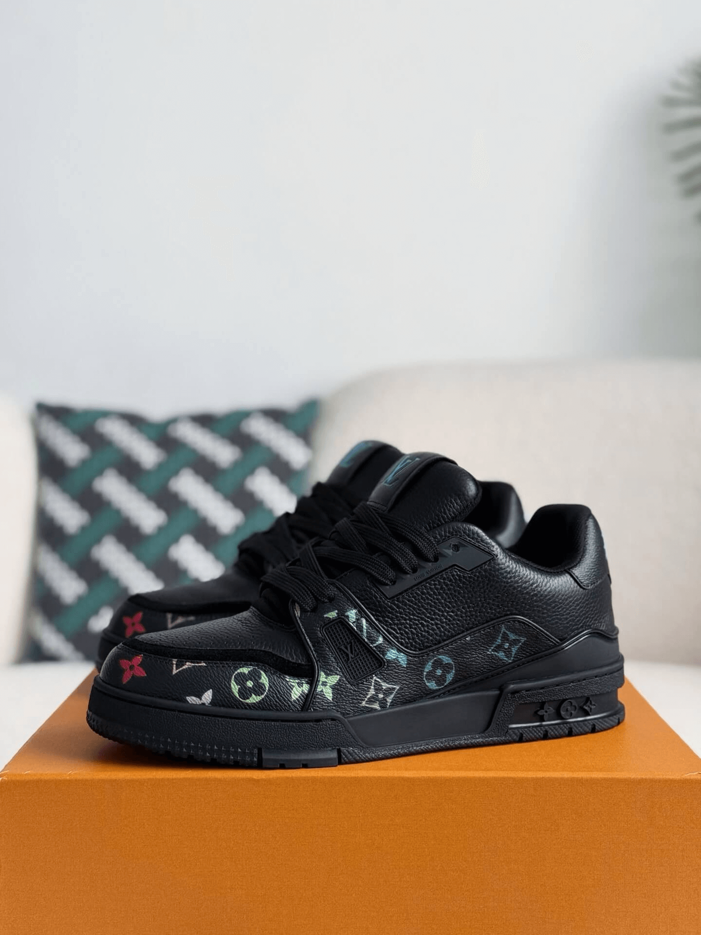 Louis Vuitton LV Trainer #54 Black Multicolor Monogram Sneaker