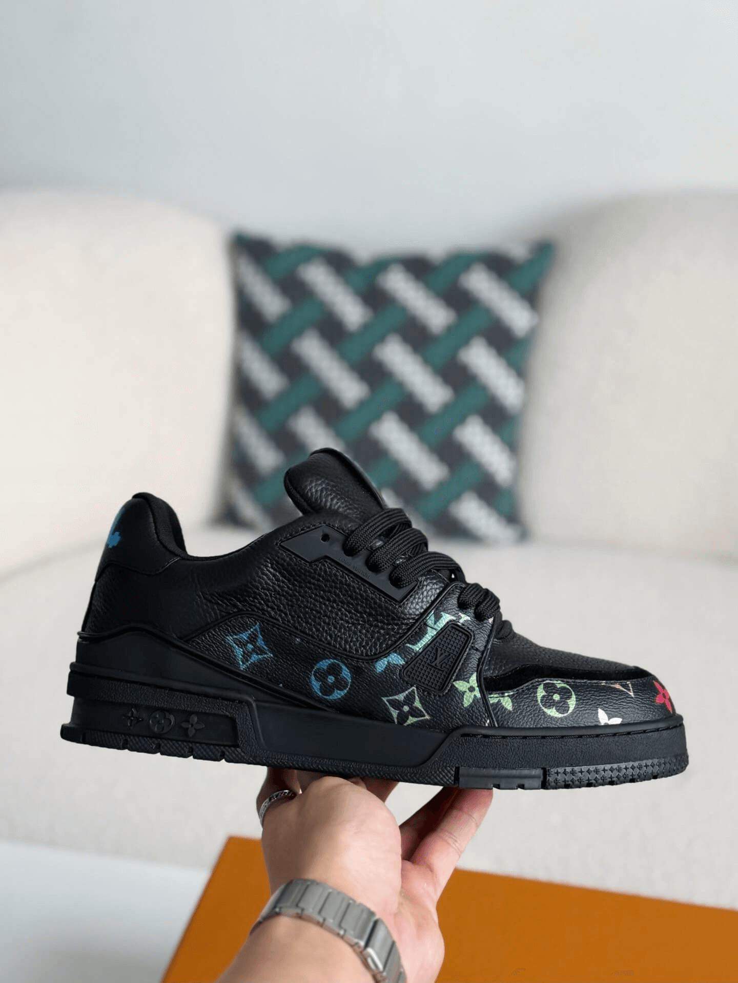 Louis Vuitton LV Trainer #54 Black Multicolor Monogram Sneaker