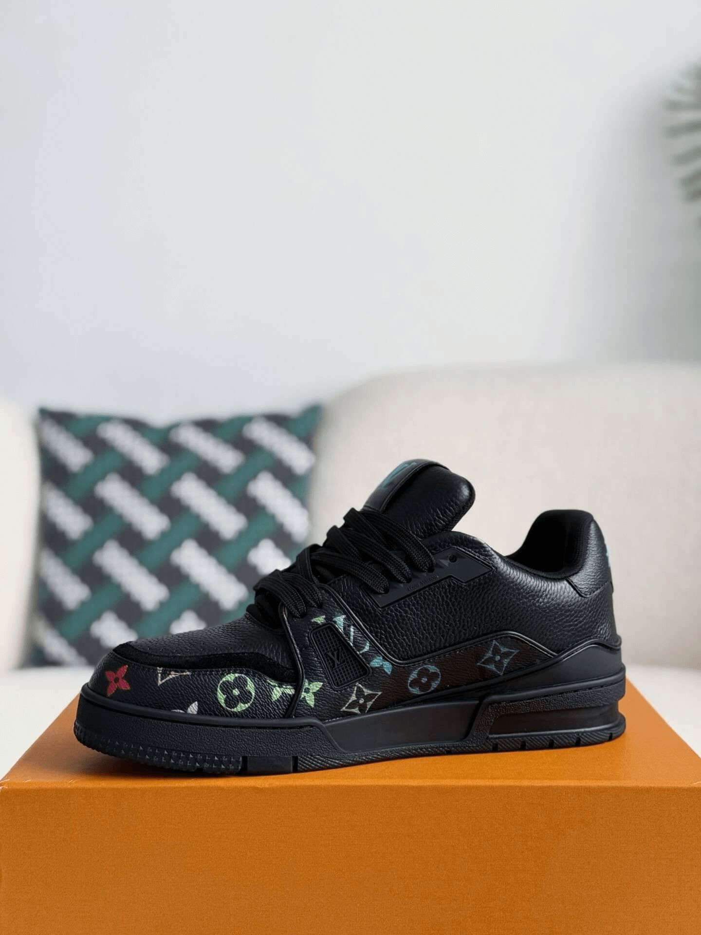Louis Vuitton LV Trainer #54 Black Multicolor Monogram Sneaker