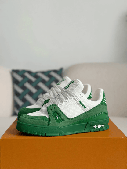 Louis Vuitton Trainer Green White Sneakers