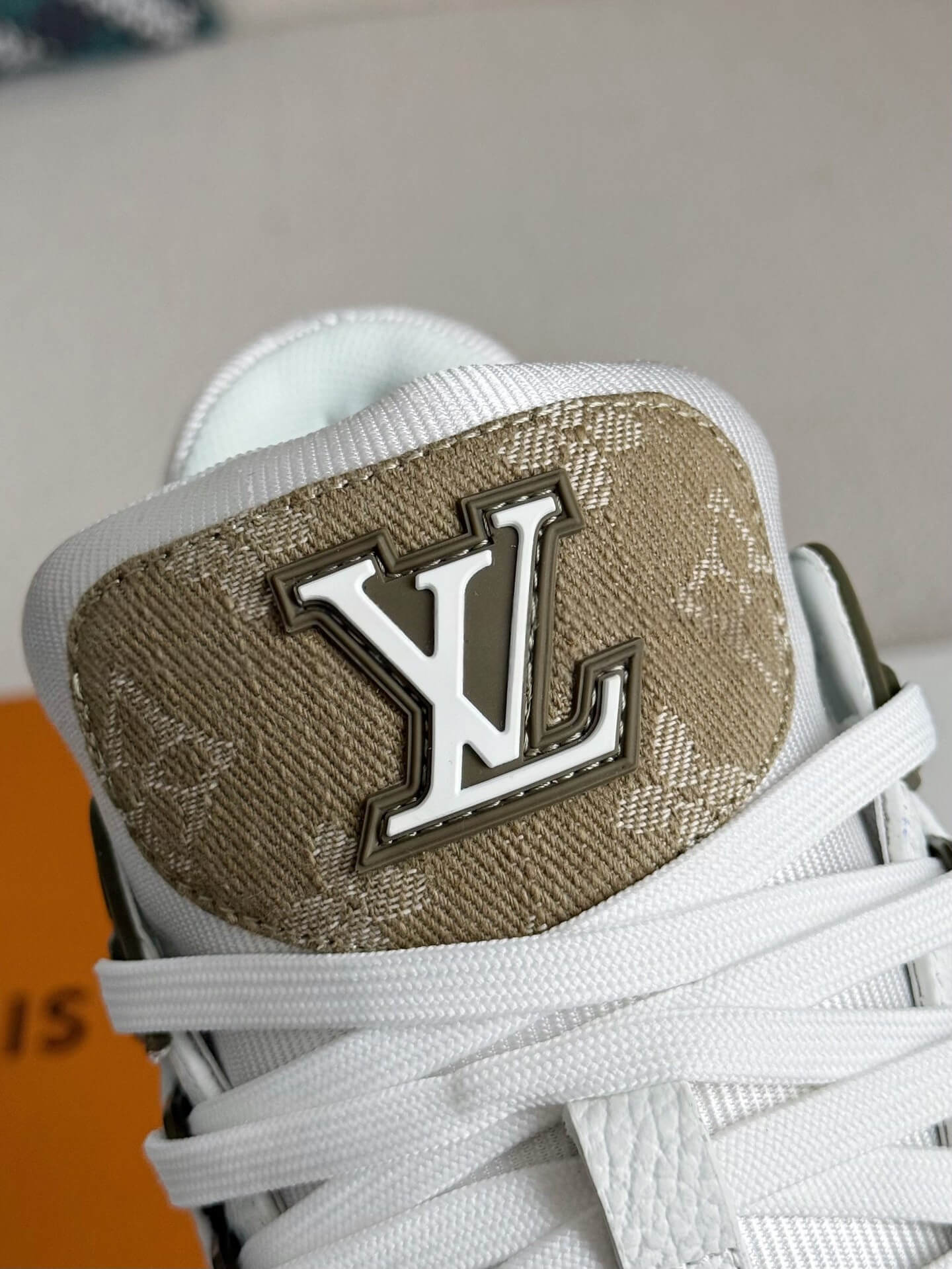 Louis Vuitton LV Trainer Sneaker White Olive Monogram