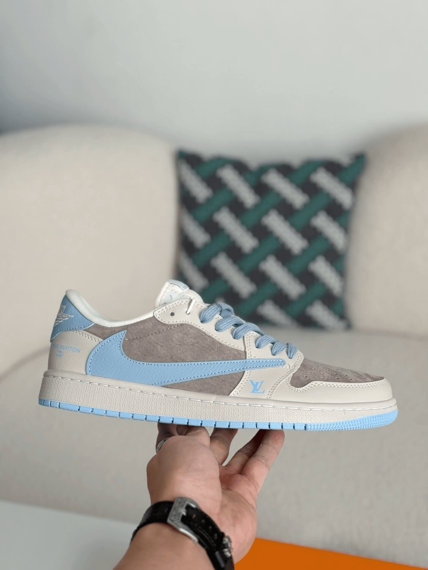 Louis Vuitton LV x Travis Scott x Nike Air Jordan 1 Low OG SP Sneakers