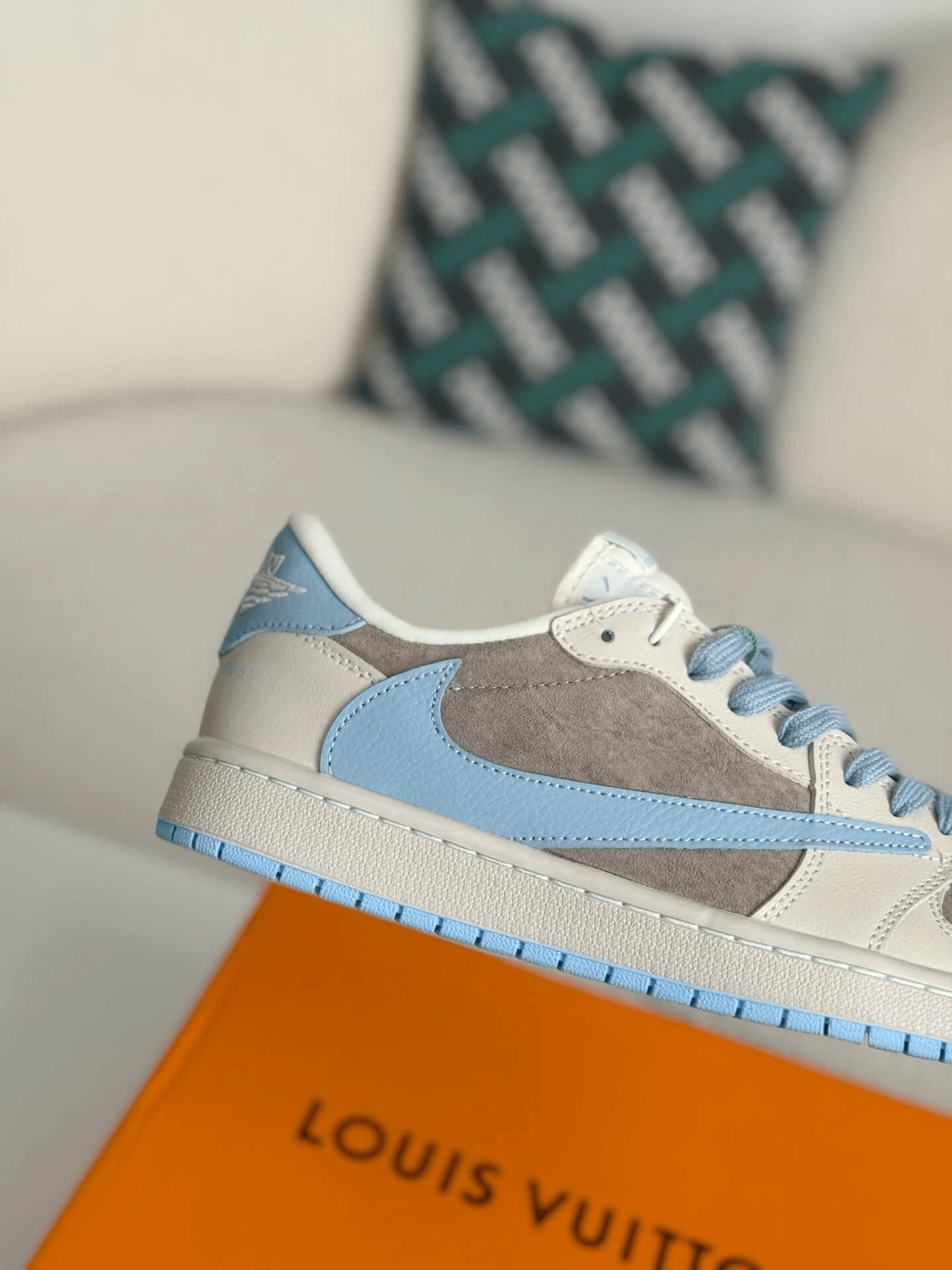 Louis Vuitton LV x Travis Scott x Nike Air Jordan 1 Low OG SP Sneakers