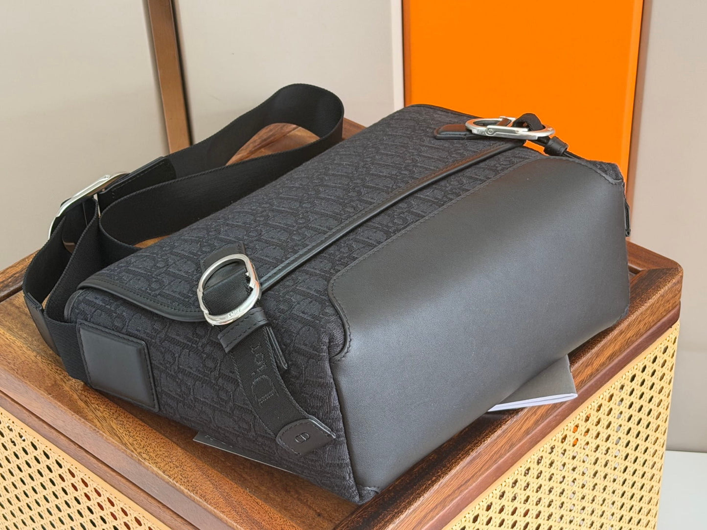 Medium Dior Jett Messenger Bag with Flap - Black Dior Oblique Jacquard