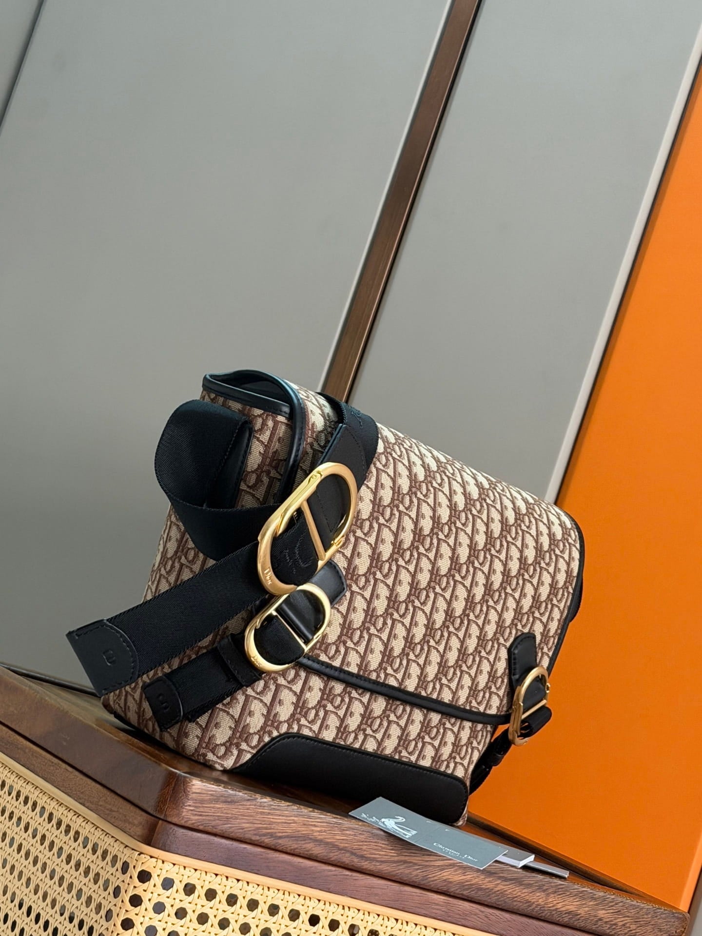 Medium Dior Jett Messenger Bag with Flap - Brown Dior Oblique Jacquard