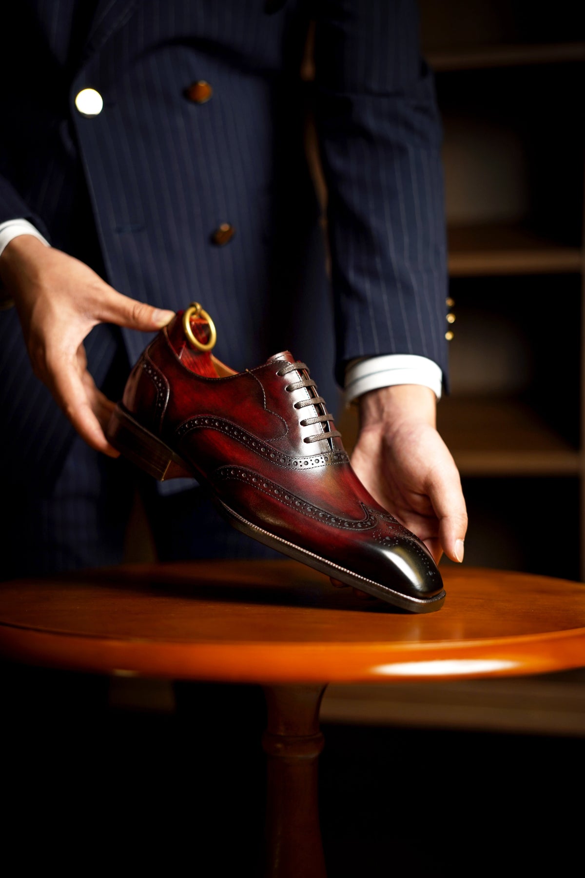 FootJoy Classics USA Burgundy Wingtip Oxford 8.5 D Mens Leather Dress Shoes Hand Amazon.com | Men main image 3