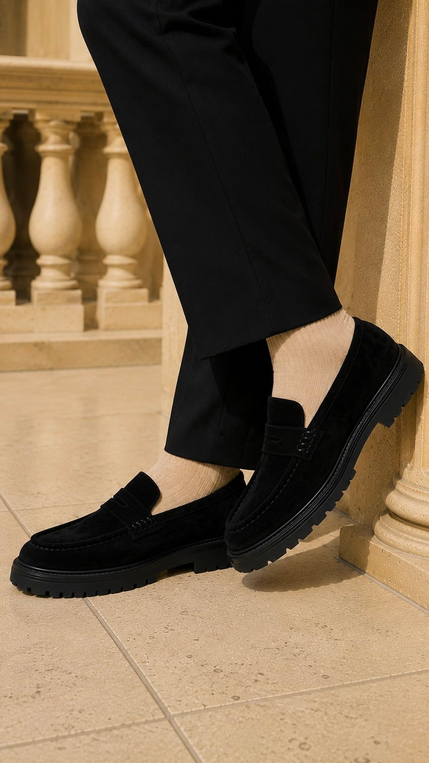 Torino Commando Penny Loafer — Black