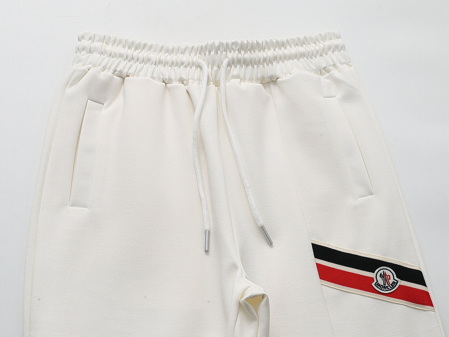 Moncler Tricolor Striped Patch Technical Tracksuit White