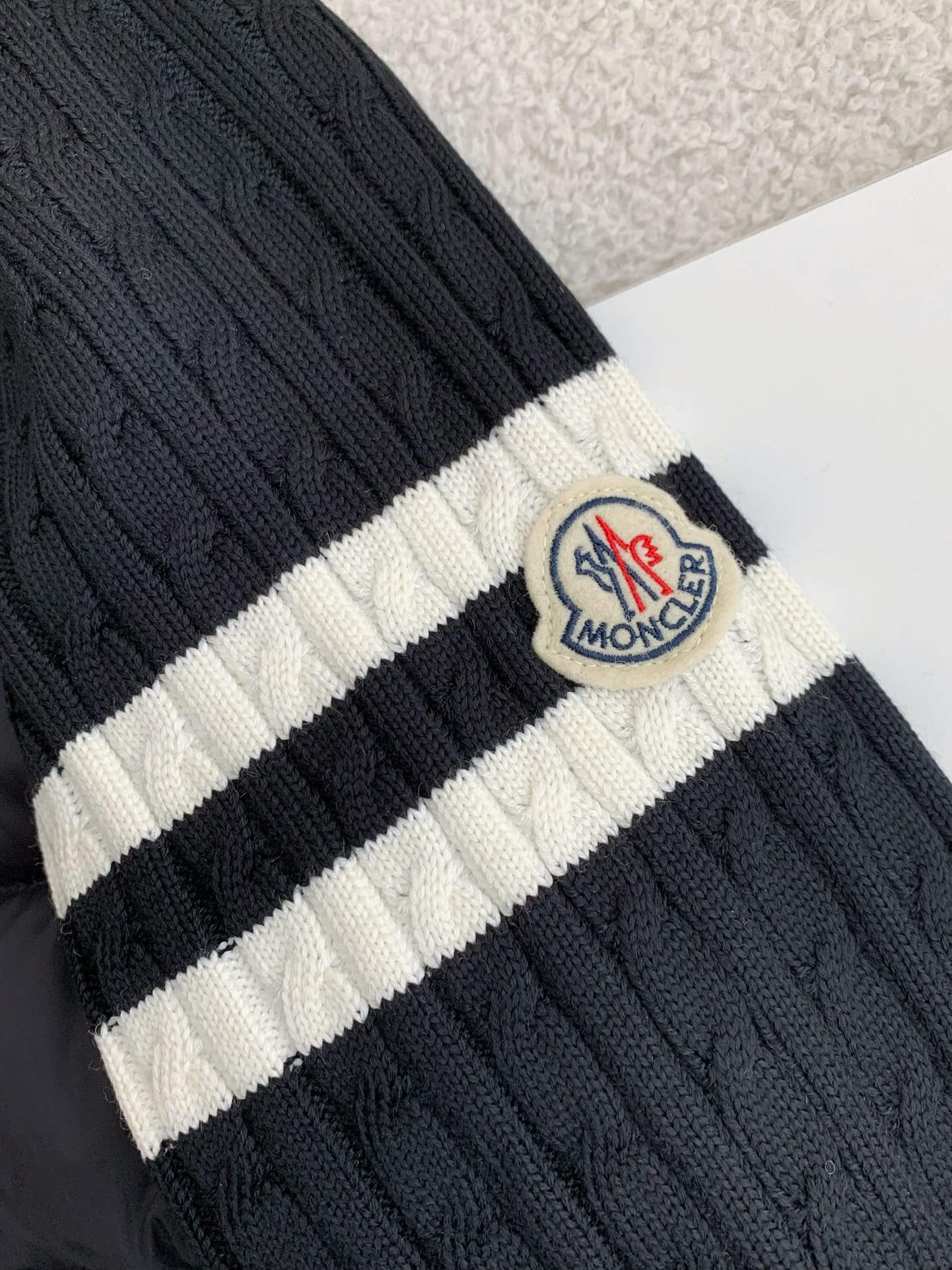 Moncler Black Padded Wool Zip-Up Cardigan Jacket