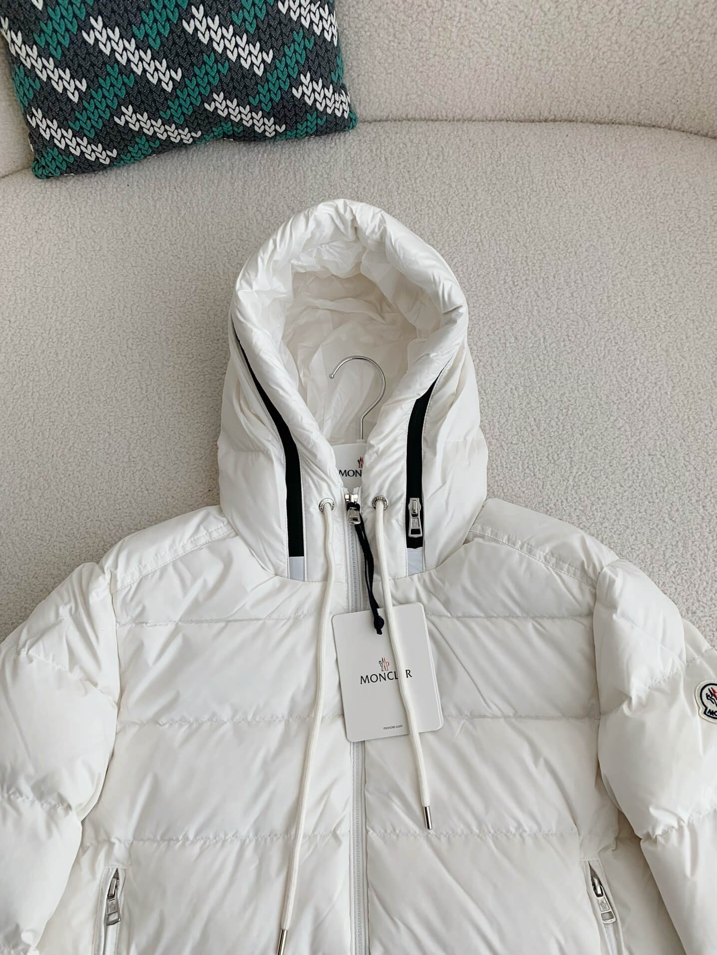 Moncler Cardere Quilted White Down Jacket