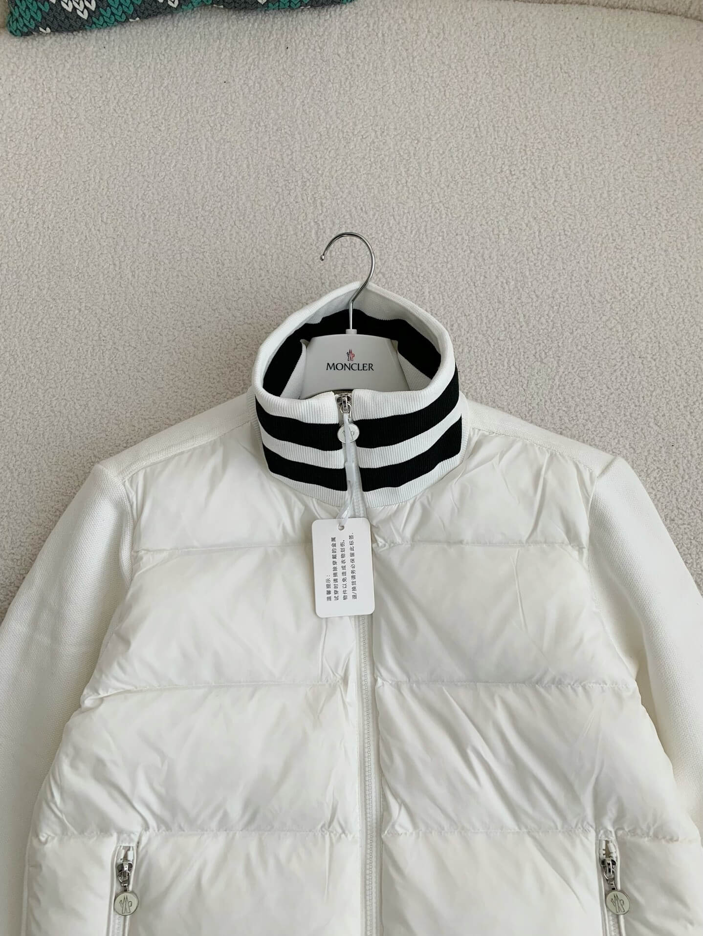 Moncler Down-paneled White Cotton jacket