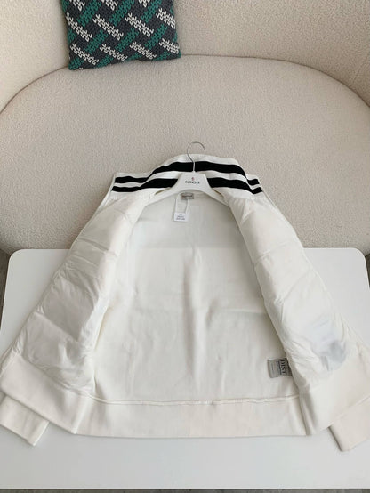 Moncler Down-paneled White Cotton jacket