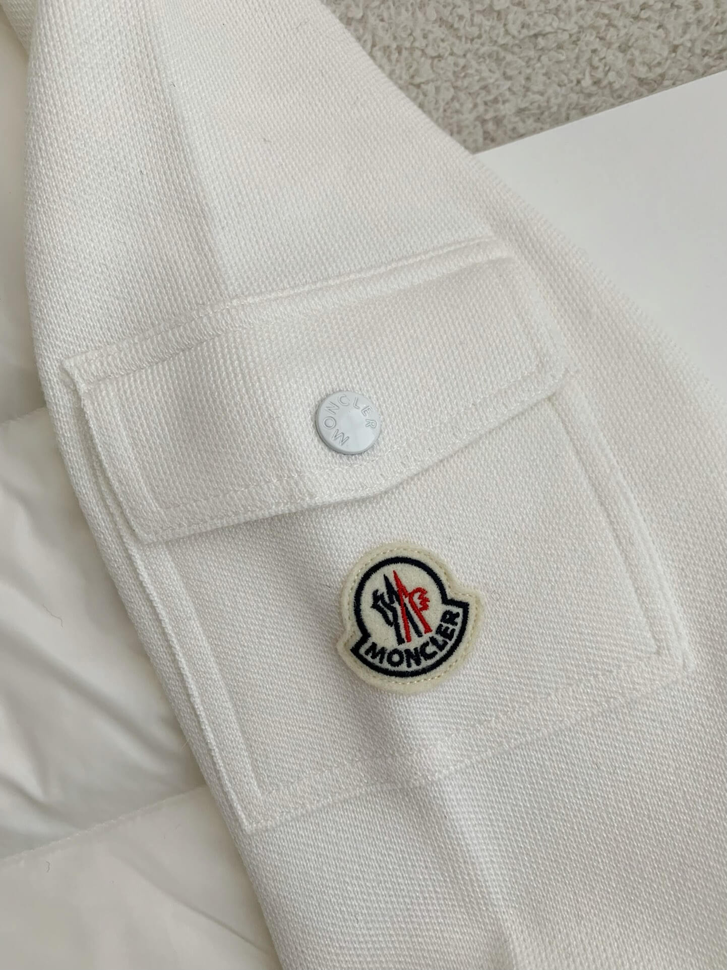 Moncler Down-paneled White Cotton jacket