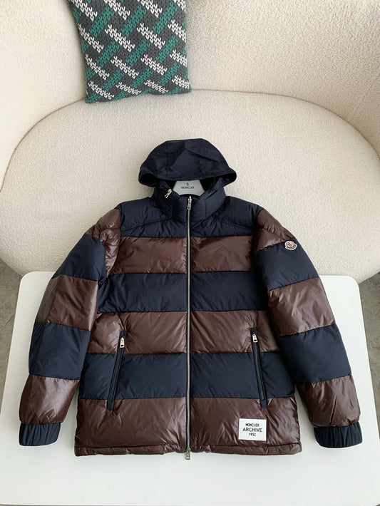 Moncler Peclet Reversible Navy Blue Brown Down Jacket