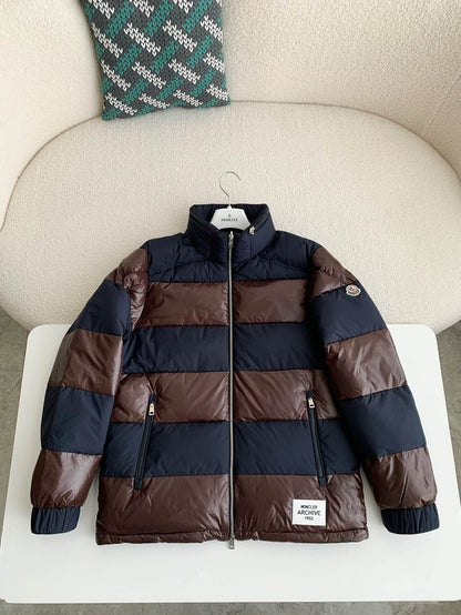 Moncler Peclet Reversible Navy Blue Brown Down Jacket