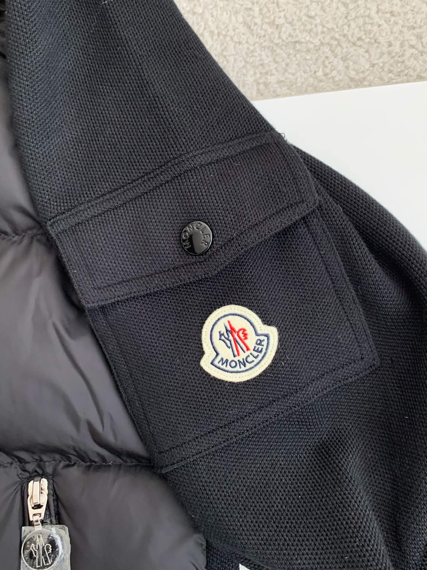 Moncler Down-paneled Black Cotton jacket