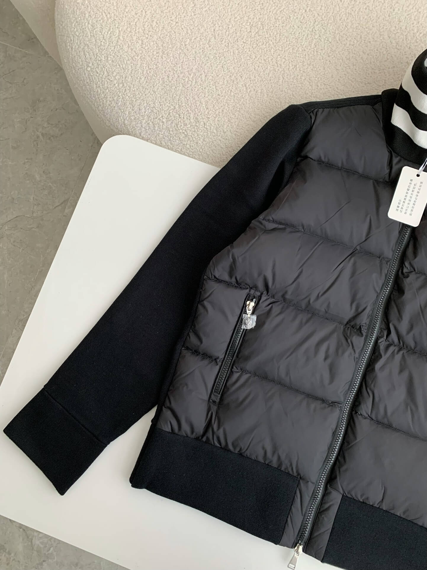 Moncler Down-paneled Black Cotton jacket